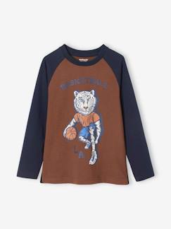 -Camiseta deportiva con motivo de tigre jugador de baloncesto para niño