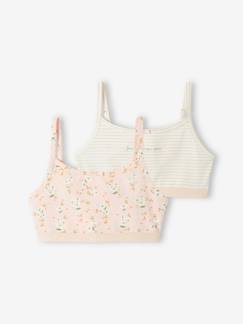 Pijamas y bodies bebé-Niña-Pack de 2 tops «Flores» para niña