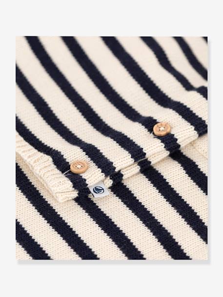 Conjunto de punto tricot de lana y algodón con raya marinera para bebé - PETIT BATEAU beige estampado 