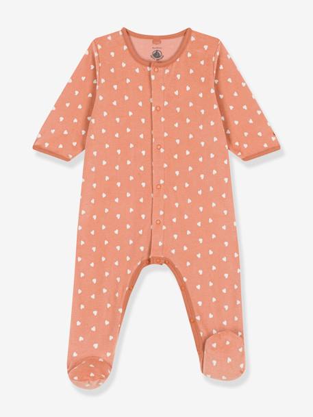 Pijamas y bodies bebé-Bebé-Pijama de terciopelo con estampado para bebé - PETIT BATEAU