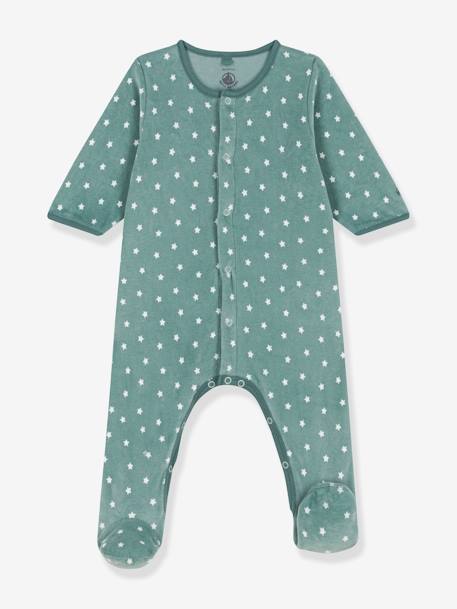Pijama de terciopelo para bebé «Estrellas» - PETIT BATEAU verde estampado 