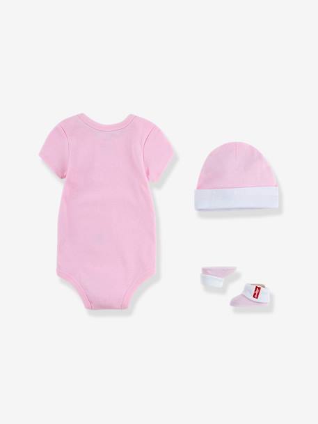 Conjunto de 3 prendas Batwin de Levi's®, para bebé blanco+rosa 