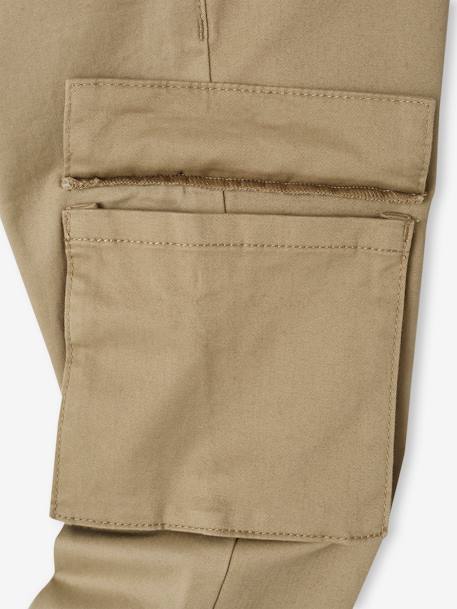 Pantalón cargo MorphologiK para niño - Talla de cadera MEDIANA fácil de vestir bronce+gris pizarra 