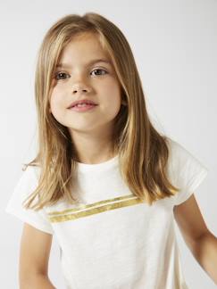 Ecorresponsables-Niña-Camiseta deportiva a rayas irisadas, para niña