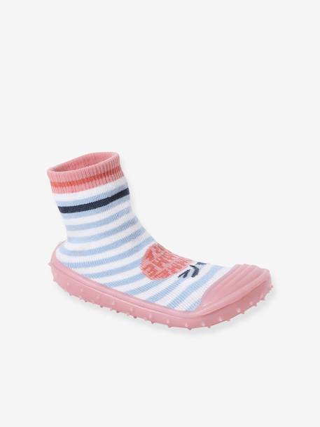 Zapatillas/calcetines infantiles antideslizantes rayas azul 