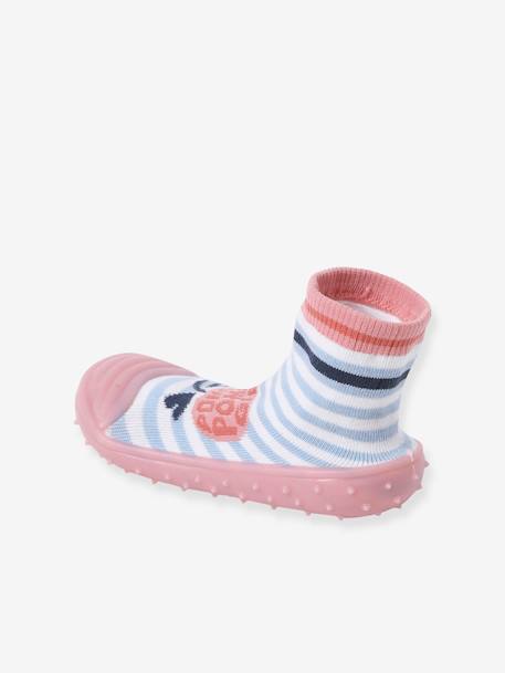 Zapatillas/calcetines infantiles antideslizantes rayas azul 