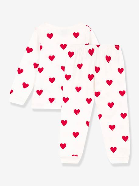 Pijama corazón de felpa PETIT BATEAU blanco estampado 
