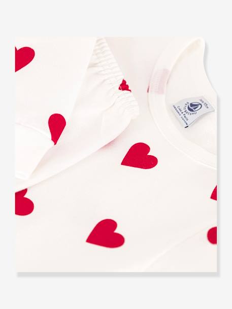 Pijama corazón de felpa PETIT BATEAU blanco estampado 