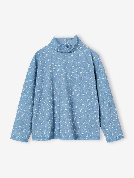 Conjunto para niña: camiseta + vestido peto de pana azul oscuro+chocolate 