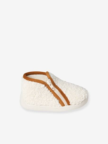 Zapatillas fabricadas en Francia con tejido de oveja para bebé crudo 
