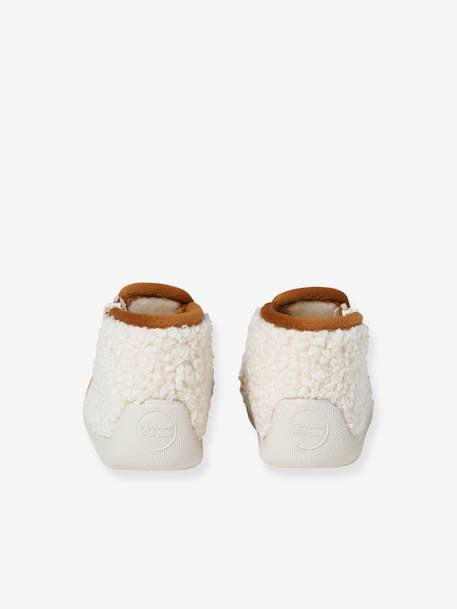 Zapatillas fabricadas en Francia con tejido de oveja para bebé crudo 