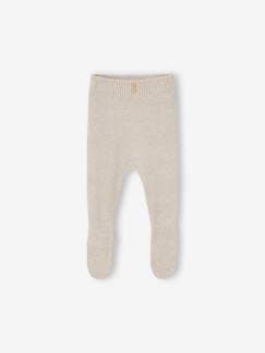-Pantalón de punto tricot con pies para bebé