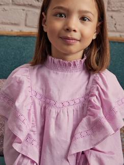 Niña-Camisas y Blusas-Blusa de plumetis con volantes maxi bordados para niña