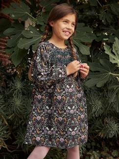Niña-Vestidos-Vestido con smocks y motivo bosque encantado para niña