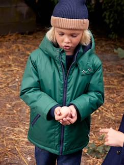 Niño-Abrigos y chaquetas-Abrigos y parkas-Parka con capucha y forro polar para niño