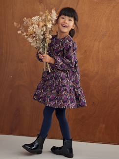 Niña-Vestidos-Vestido de flores de pana para niña