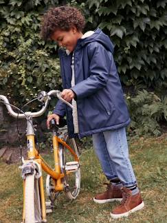 Niño-Abrigos y chaquetas-Impermeables y cortavientos-Chubasquero con capucha y forro de sherpa para niño