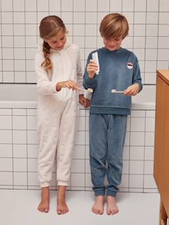 -Pijama de terciopelo con corte de sudadera para niño