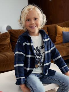 Niño-Camisa de franela con capucha y cuadros grandes para niño