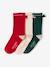 Pack de Navidad «Girly Socks» con 3 pares de calcetines con lazos para niña rojo 