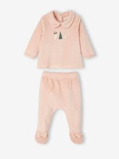 -Pijama navideño 2 prendas de terciopelo para bebé
