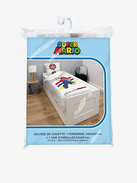 Conjunto infantil: funda nórdica + funda de almohada Super Mario® y Luigi blanco 