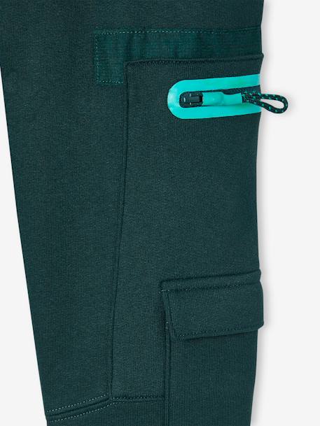 Pantalón de chándal multibolsillos para niño verde pino 