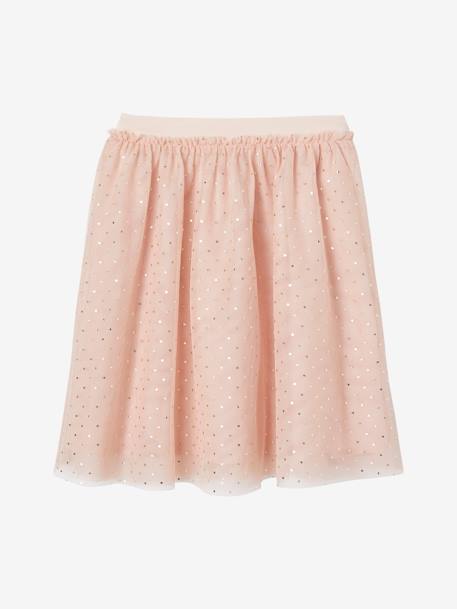 Falda larga tipo enagua de tul irisado para niña rosa rosa pálido -  Vertbaudet