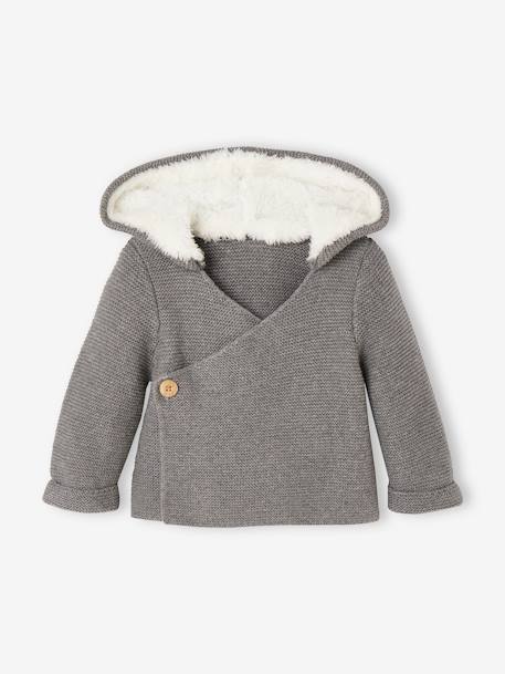 Bebé-Sudaderas, jerséis y chaquetas de punto-Chaquetas de punto-Cárdigan con capucha con forro de pelo sintético, para bebé