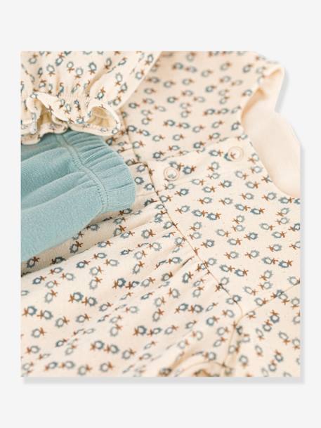 Vestido de tejido túbico y leggings para bebé - PETIT BATEAU beige 