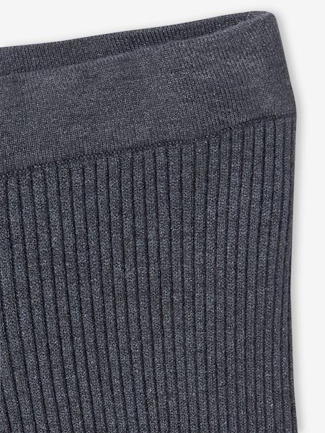 Pantalón ancho de punto tricot muy suave para niña gris oscuro 