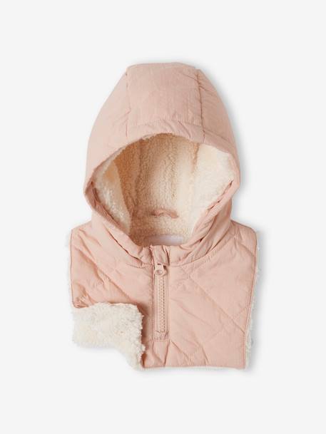 Chaqueta acolchada con capucha desmontable para bebé rosa rosa pálido 