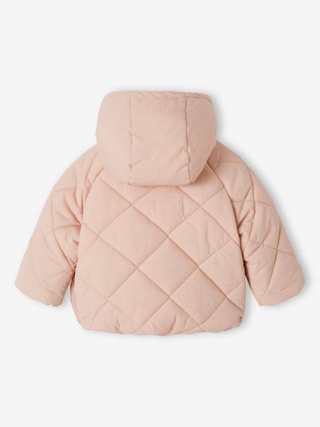 Chaqueta acolchada con capucha desmontable para bebé rosa rosa pálido 