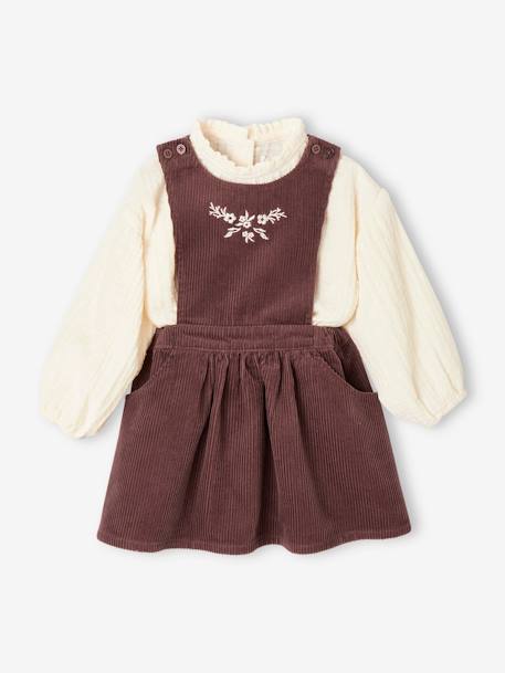 Bebé-Conjuntos-Conjunto para bebé: blusa y vestido pichi de pana