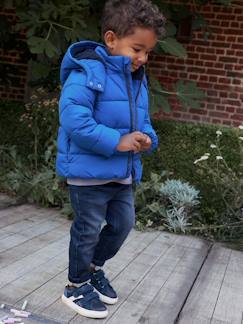 Niño-Chaqueta acolchada con capucha, mangas desmontables y forro polar para niño