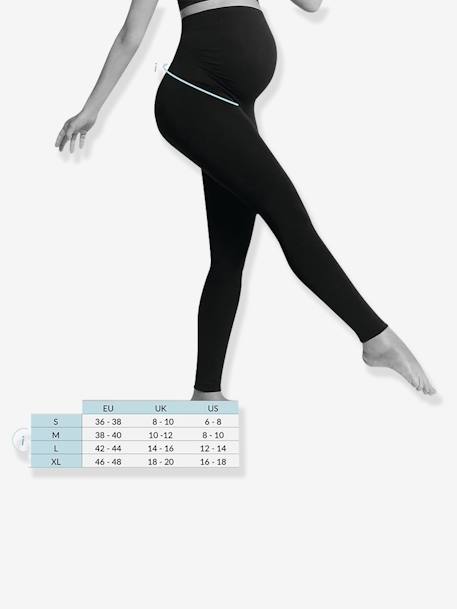 Leggings para embarazo CARRIWELL con sujeción delantera y dorsal integrada negro 