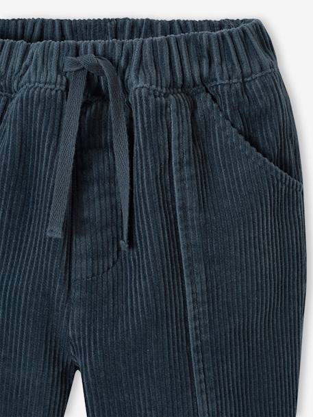 Conjunto para bebé: camisa de franela + pantalón de pana azul pizarra 
