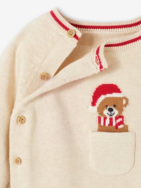 Conjunto de Navidad para bebé: 2 prendas de punto tricot beige jaspeado 