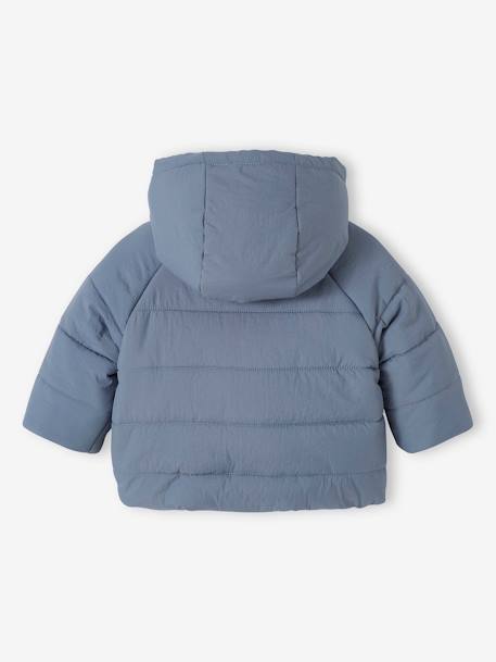 Chaqueta acolchada con capucha con forro desmontable para bebé azul grisáceo 