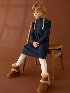 Niña-Vestido de punto tricot con volantes para niña