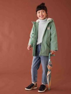 Niña-Abrigos y chaquetas-Chubasquero con forro de sherpa para niña