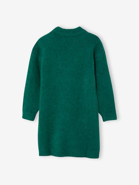 Vestido para niña de punto tricot verde 