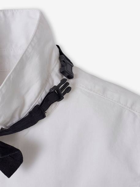 Regalo de Navidad 'smart' camisa + pajarita de terciopelo para niño blanco 