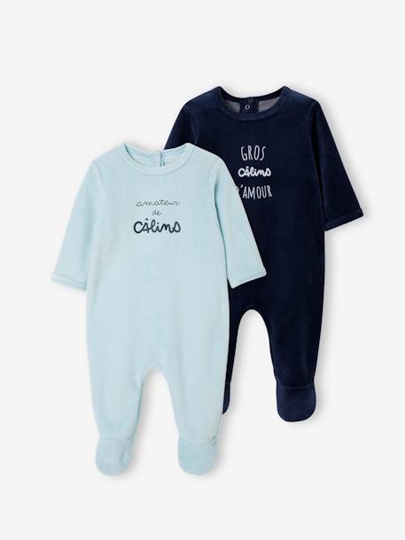 Bebé-Pijamas-Pack de 2 peleles de terciopelo para bebé - BASICS