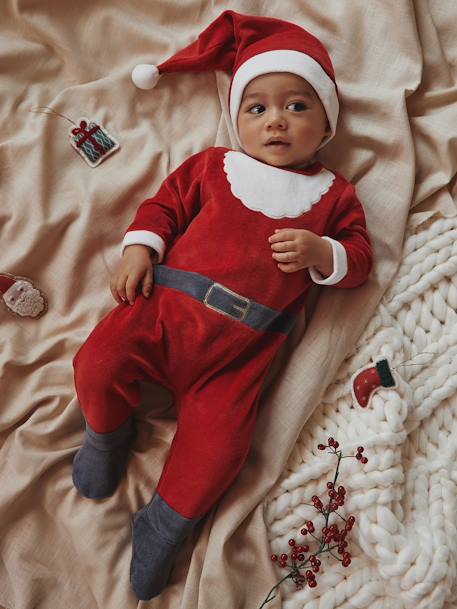 Ecorresponsables-Bebé-Pijama Papá Noel para bebé de terciopelo