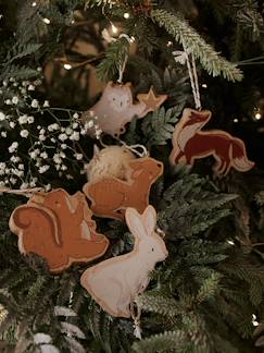 Lote de 6 adornos navideños planos de madera Brocéliande