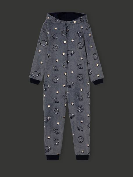 Pijama «espacio fosforescente» para niño azul marino 