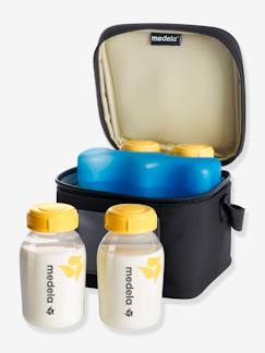 Puericultura-Lactancia-Accesorios de lactancia-Bolsa nevera - Compartimento y acumulador de frío + 4 biberones MEDELA