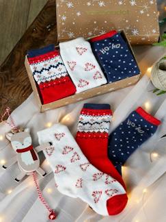 Toda la Selección-Niña-Pack de Navidad «Santa Socks» con 3 pares de calcetines para niña