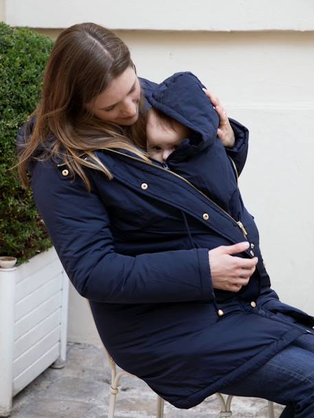 Abrigo de embarazo y porteo Maxime ENVIE DE FRAISE azul marino 
